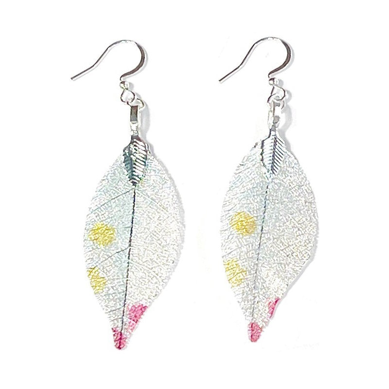 Pink Pastels Leaf Earrings