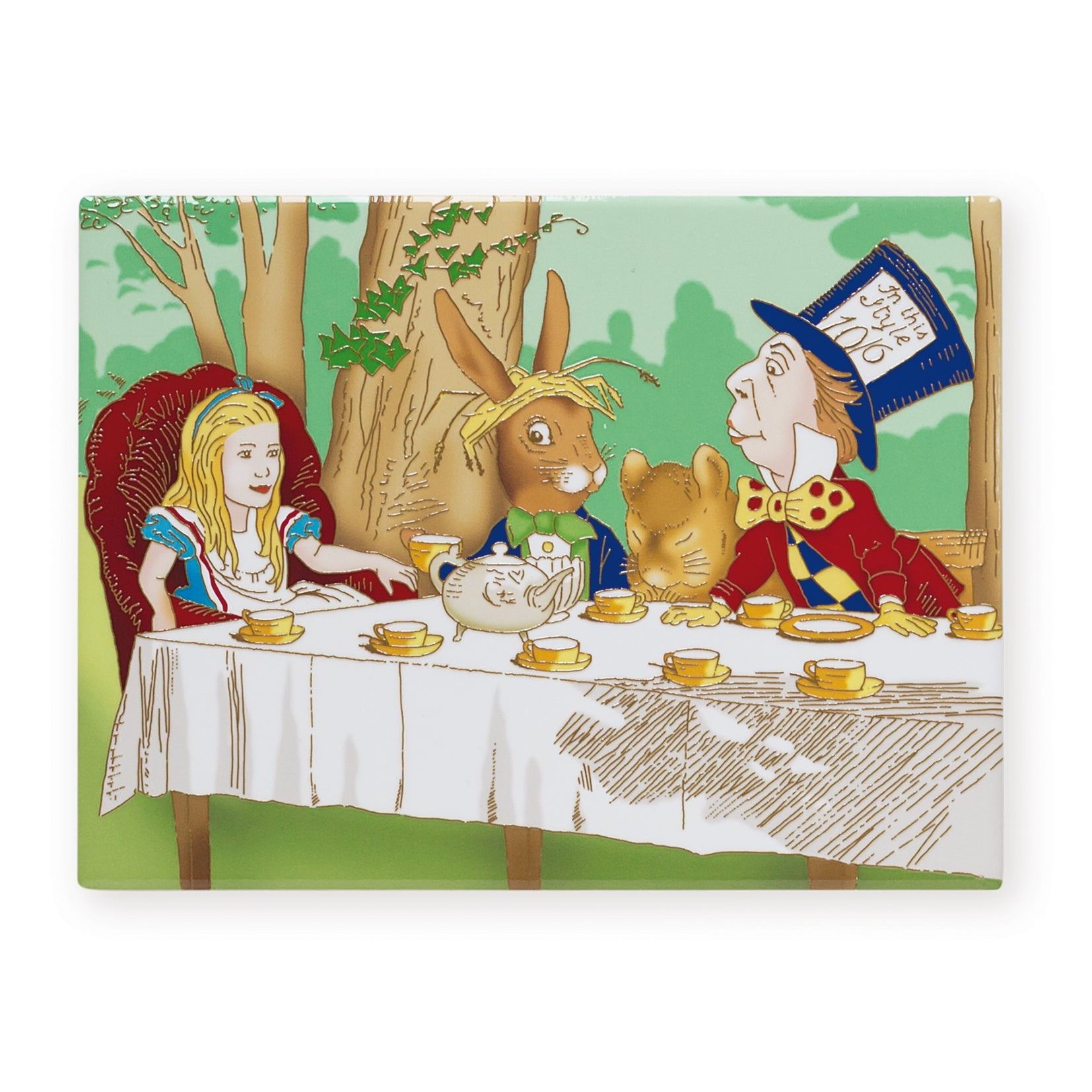 Alice Tea Party Ceramic Art Tile (15x20cm) - Art of Arora from thetraditionalgiftshop.com