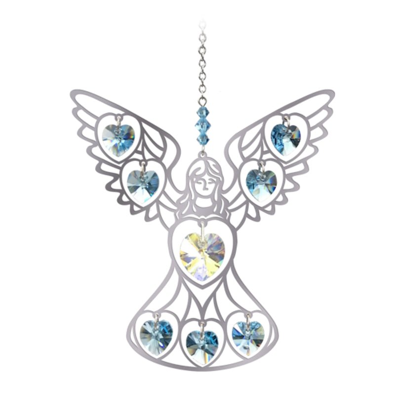 Angel (Baby Blue) Crystal Suncatcher - Wild Things Crystal from thetraditionalgiftshop.com