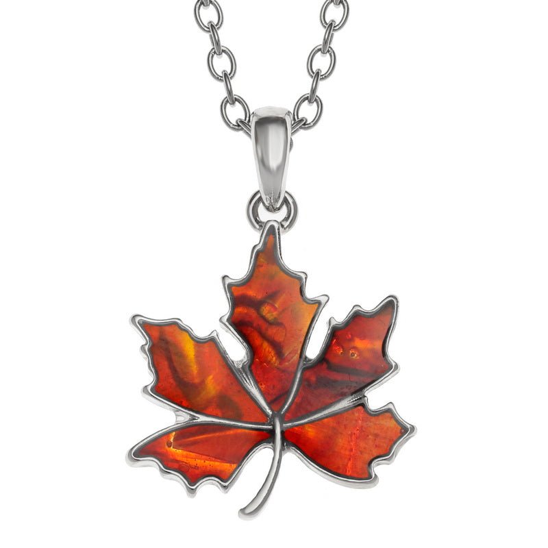 Autumn Leaf Paua Shell Necklace - Tide Jewellery from thetraditionalgiftshop.com