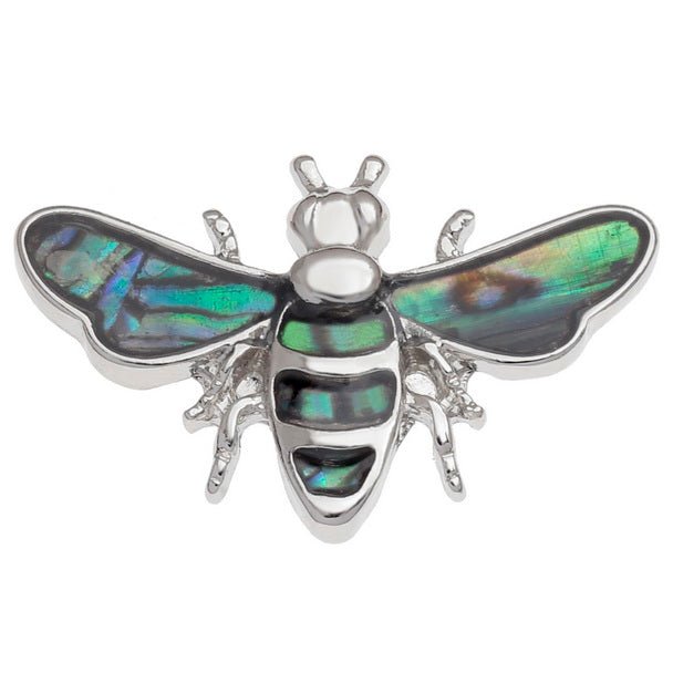 Bee Paua Shell Pin Badge - Tide Jewellery from thetraditionalgiftshop.com
