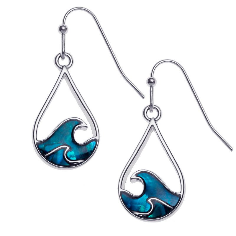 Blue Waves Paua Shell Earrings - Tide Jewellery from thetraditionalgiftshop.com