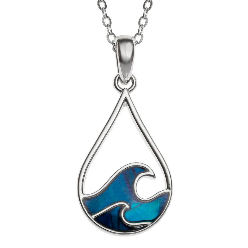 Blue Waves Paua Shell Necklace - Tide Jewellery from thetraditionalgiftshop.com