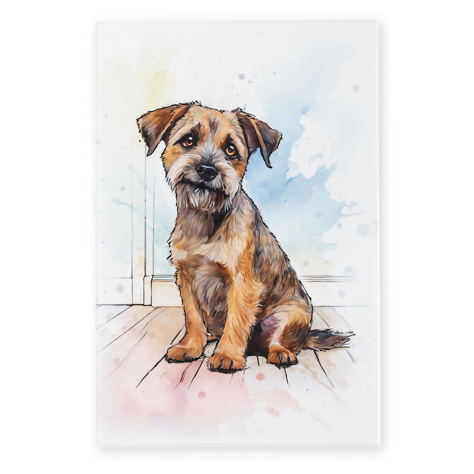 Border Terrier Ceramic Art Tile - Art of Arora from thetraditionalgiftshop.com