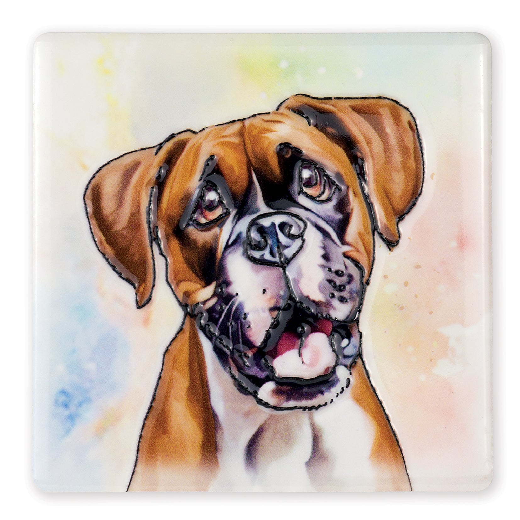 Boxer Ceramic Art Coaster - Art of Arora from thetraditionalgiftshop.com