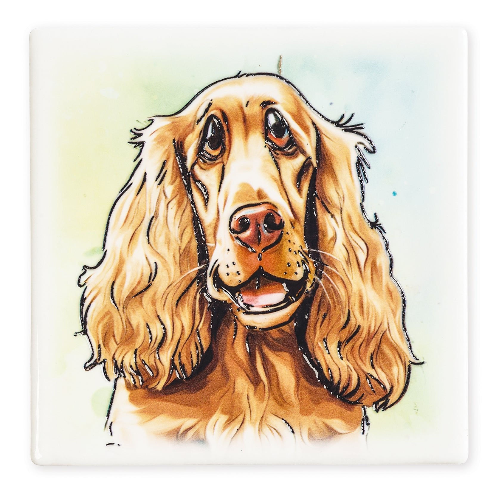Cocker Spaniel Ceramic Art Coaster - Art of Arora from thetraditionalgiftshop.com