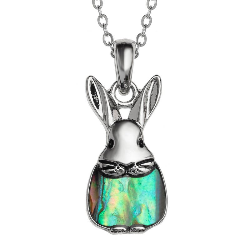 Cute Bunny Rabbit Paua Shell Necklace - Tide Jewellery from thetraditionalgiftshop.com