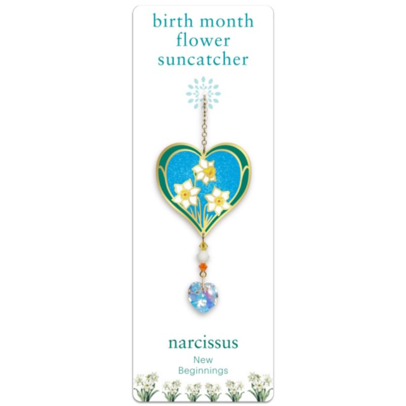 December (Narcissus) Birth Month Flower Suncatcher - Wild Things Crystal from thetraditionalgiftshop.com