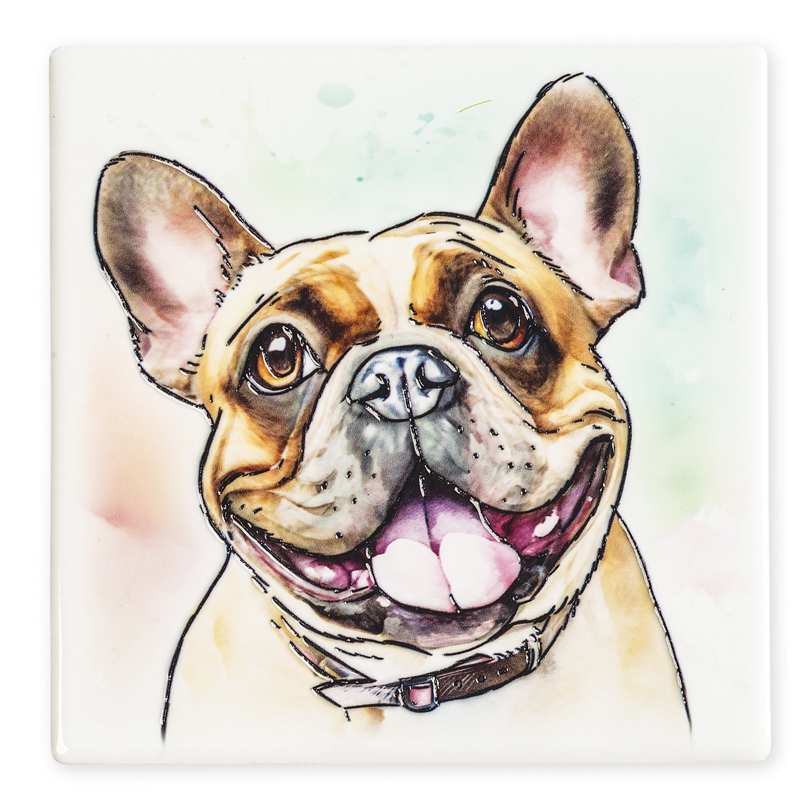 French Bulldog Ceramic Art Coaster - Art of Arora from thetraditionalgiftshop.com