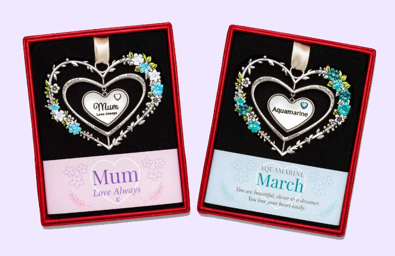 Gemstone Heart Sentiment Hanging Decorations