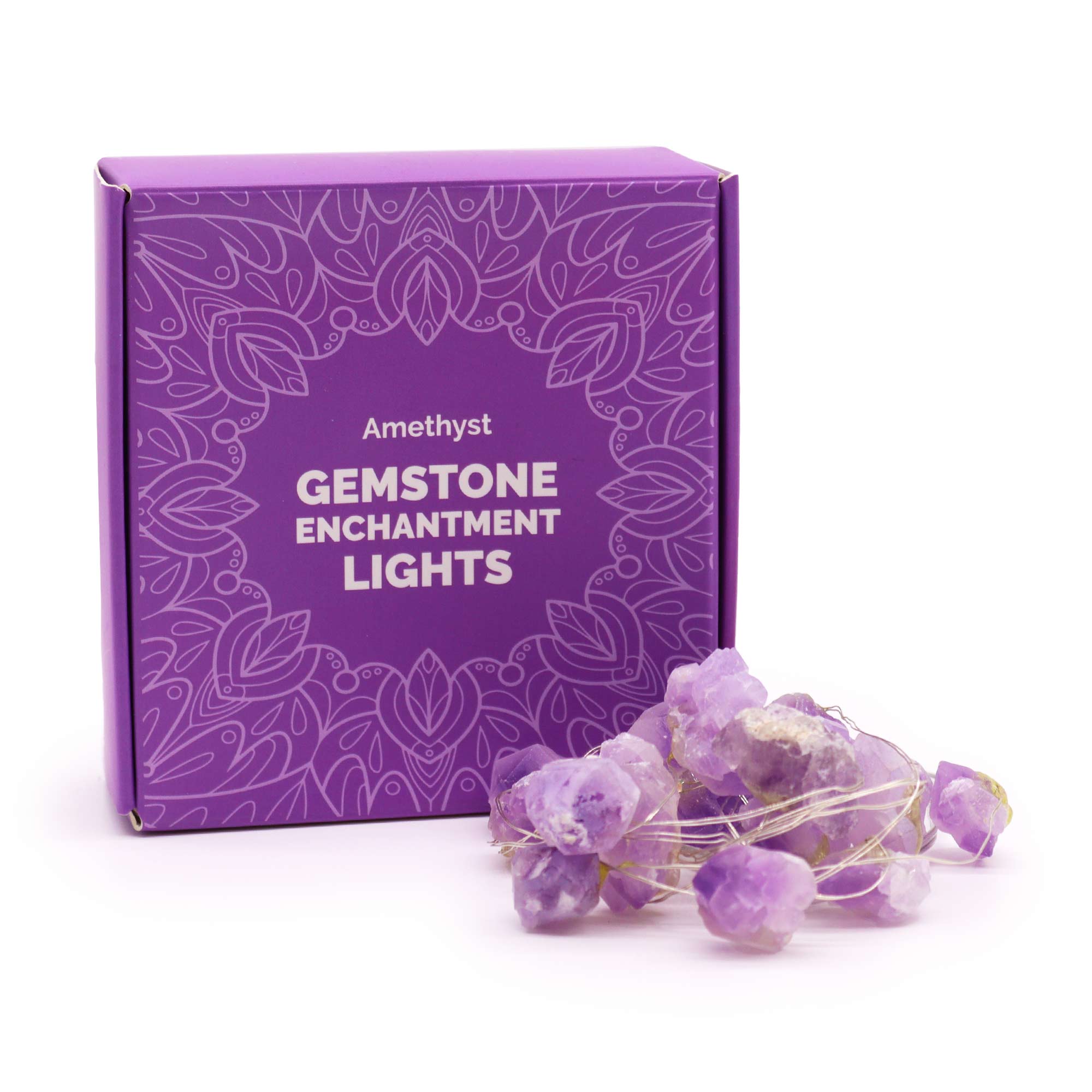 Gemstone LED String Lights - Amethyst - Gemstone Enchantment Lights from thetraditionalgiftshop.com