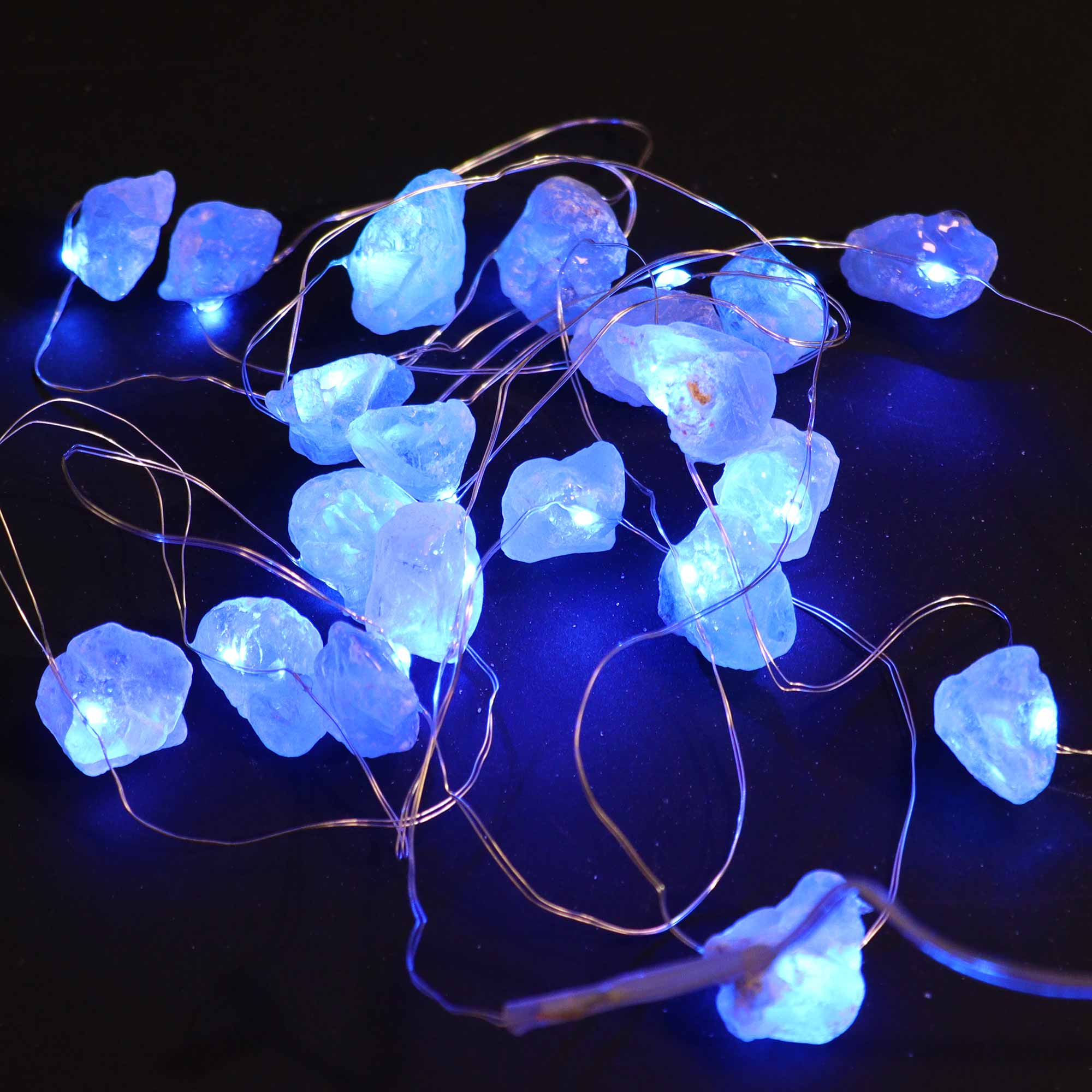 Gemstone LED String Lights - Celestite - Gemstone Enchantment Lights from thetraditionalgiftshop.com