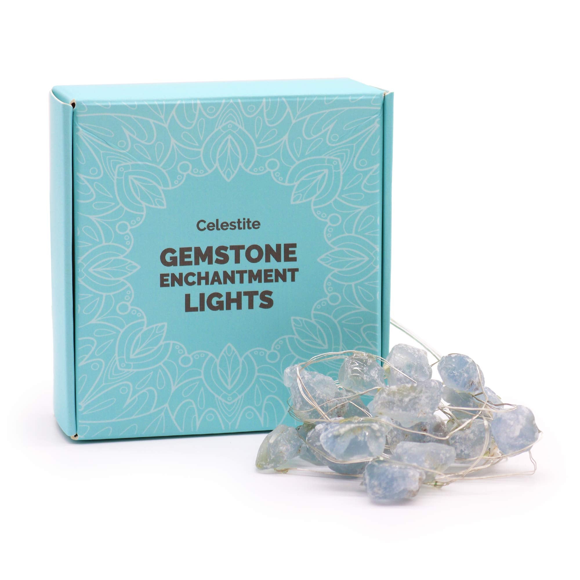 Gemstone LED String Lights - Celestite - Gemstone Enchantment Lights from thetraditionalgiftshop.com