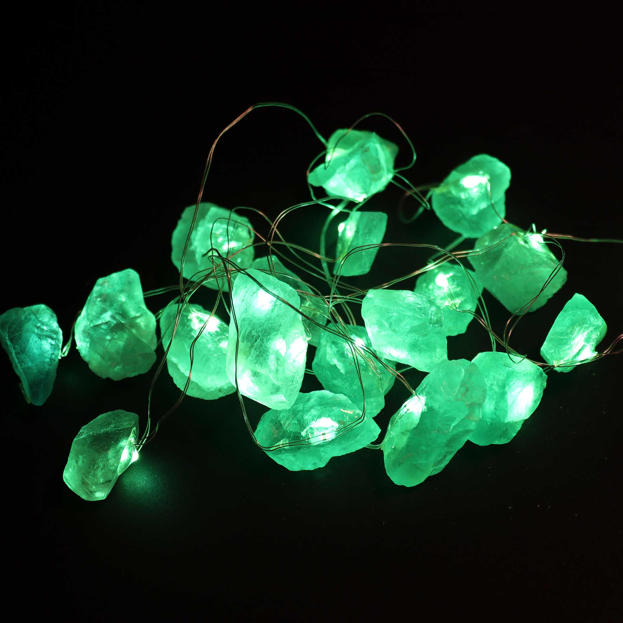 Gemstone LED String Lights - Crystal Jade - Gemstone Enchantment Lights from thetraditionalgiftshop.com