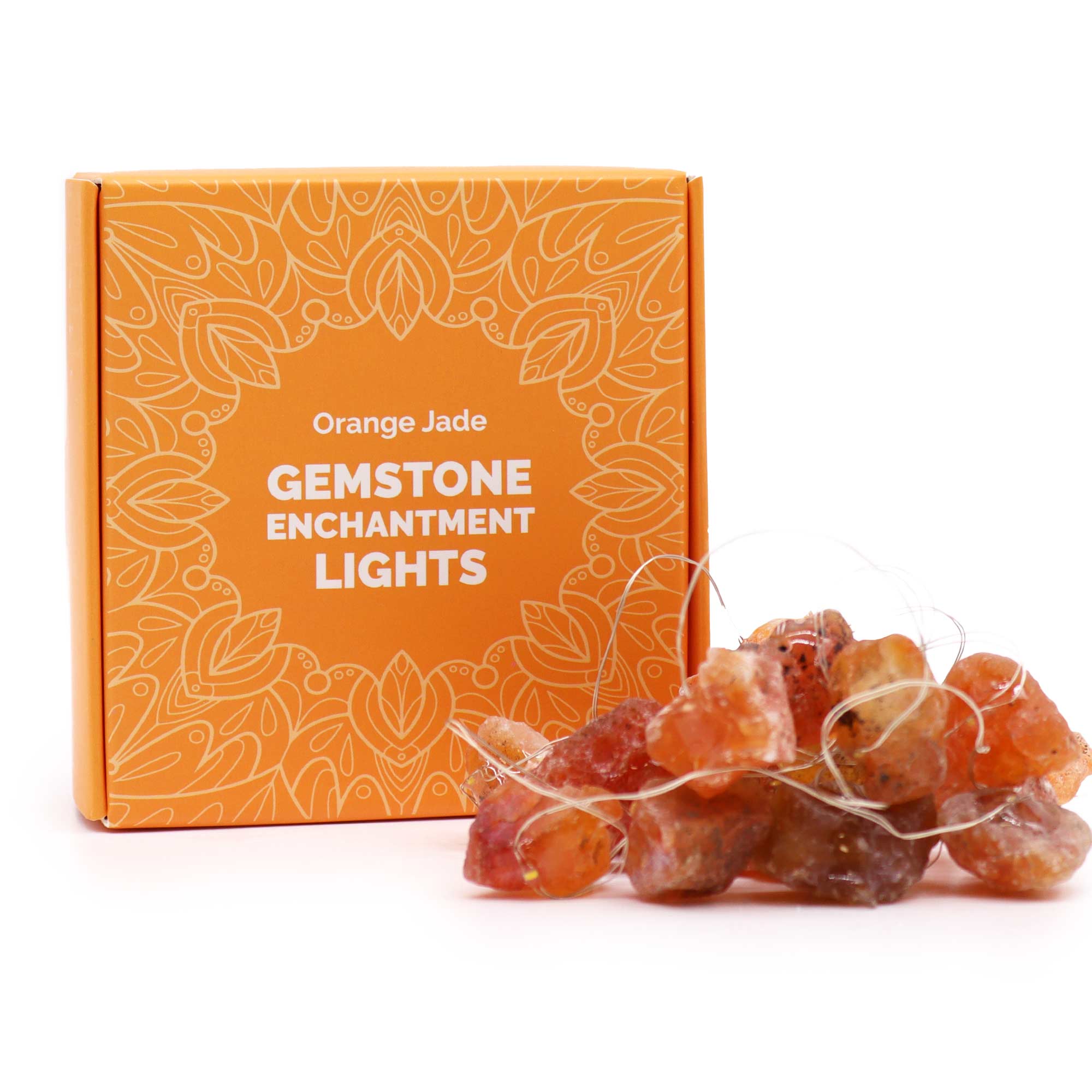 Gemstone LED String Lights - Orange Jade - Gemstone Enchantment Lights from thetraditionalgiftshop.com