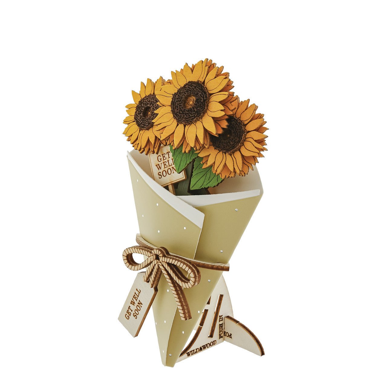 Get Well Soon 3D Flower Bouquet - Wild & Wood from thetraditionalgiftshop.com