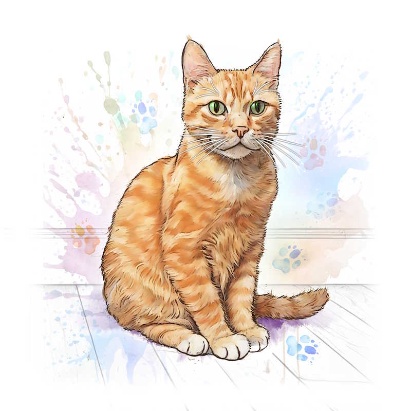 Ginger Cat Ceramic Art Tile - Art of Arora from thetraditionalgiftshop.com