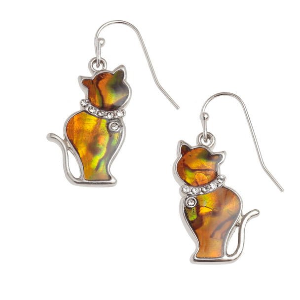 Ginger Cat Paua Shell Drop Earrings - Tide Jewellery from thetraditionalgiftshop.com