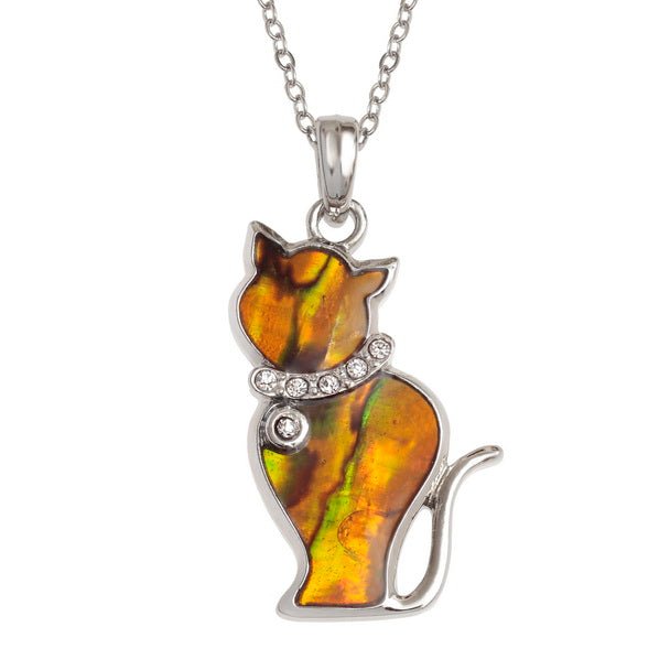 Ginger Cat Paua Shell Necklace - Tide Jewellery from thetraditionalgiftshop.com