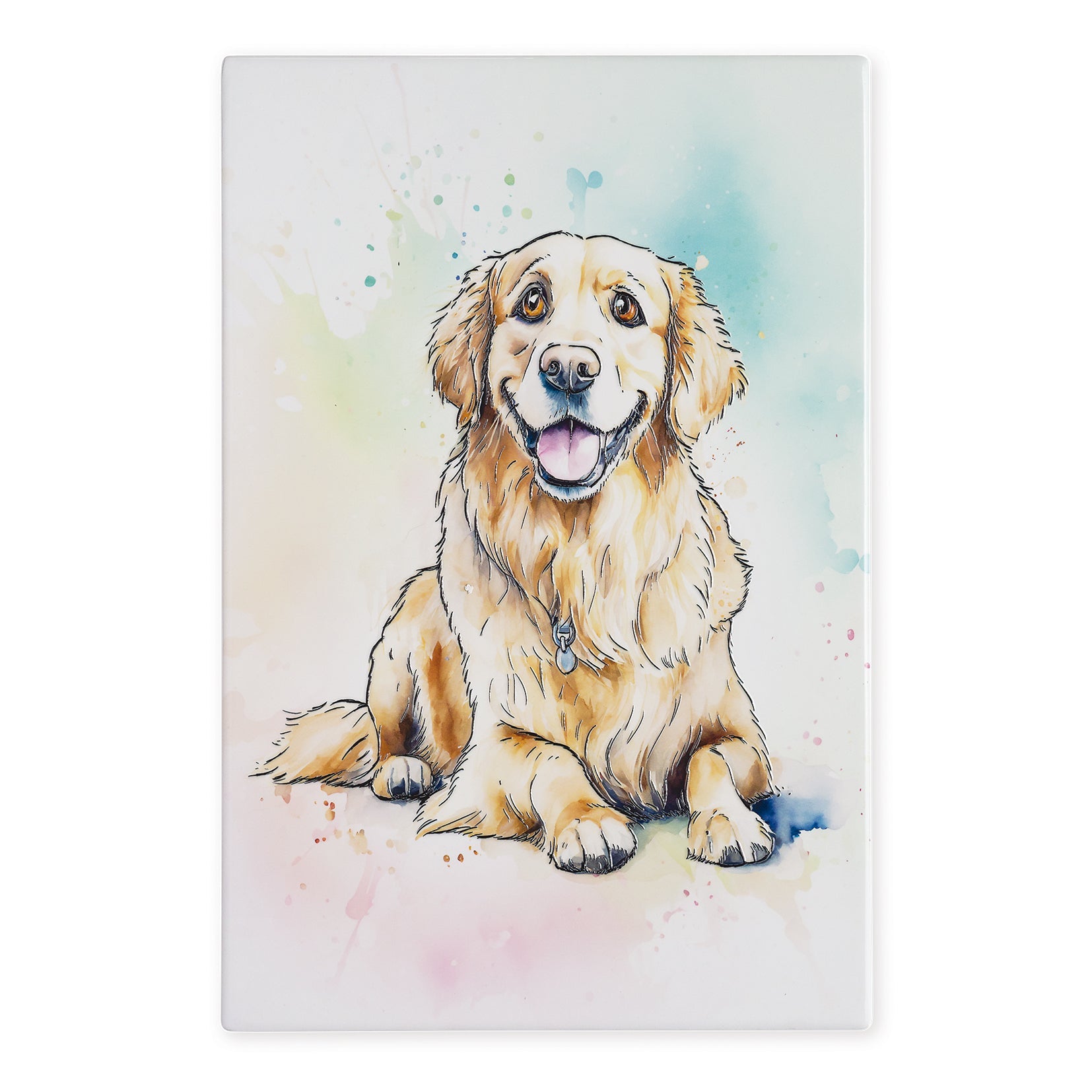 Golden Retriever Ceramic Art Tile - Art of Arora from thetraditionalgiftshop.com
