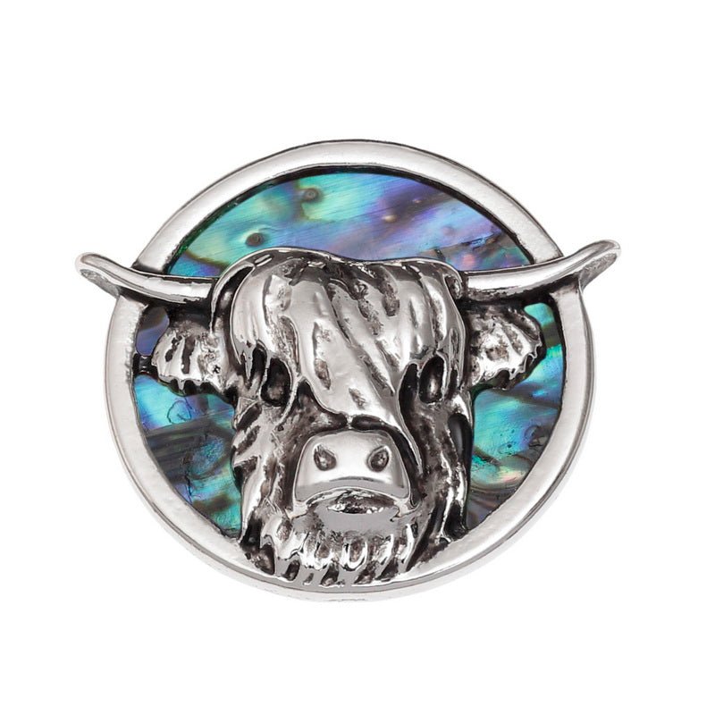 Highland Cow Paua Shell Pin Badge - Tide Jewellery from thetraditionalgiftshop.com