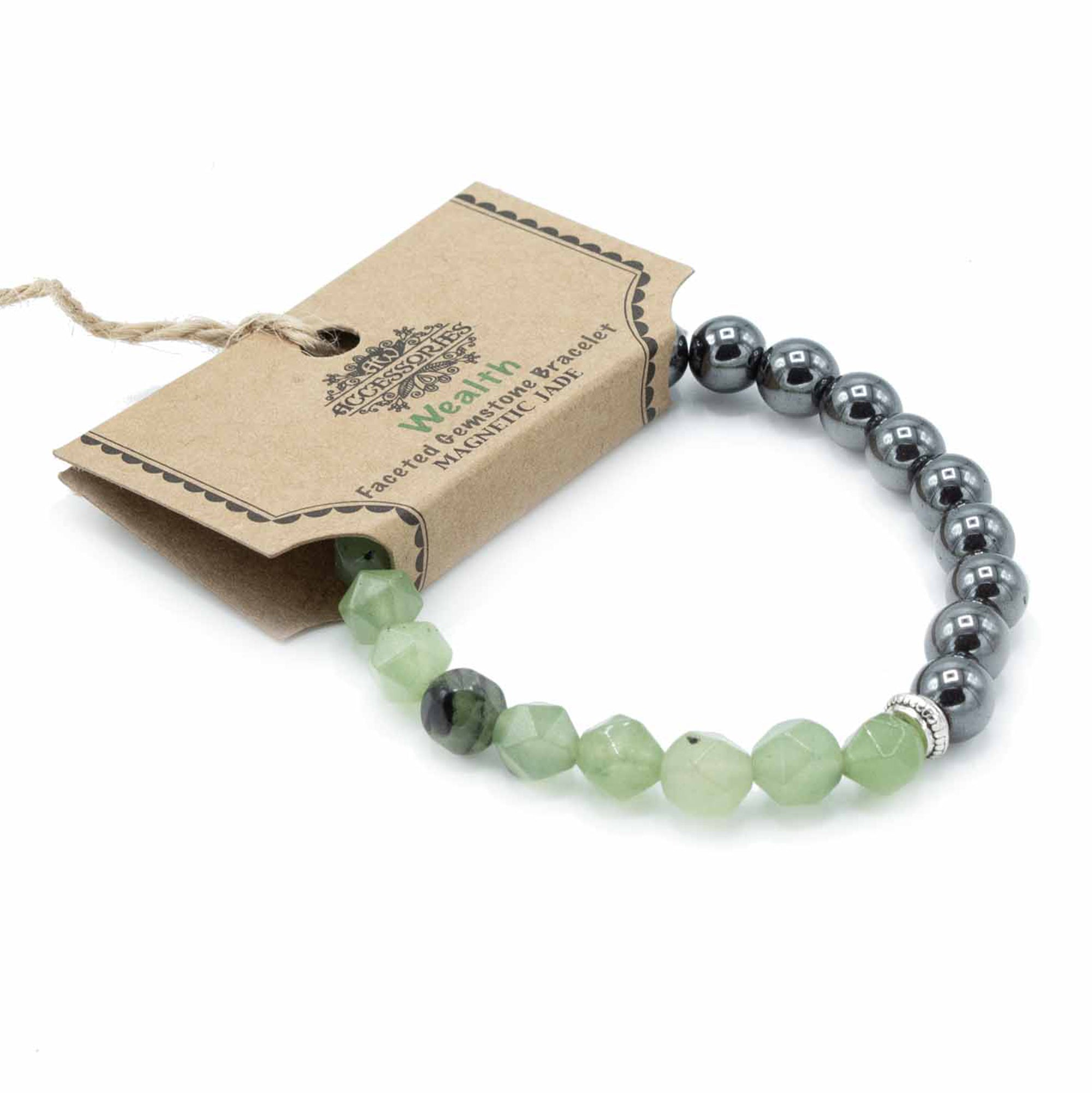 Jade Faceted Gemstone Bracelet - Gemstone Bracelets from thetraditionalgiftshop.com