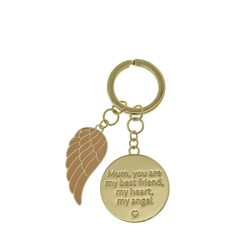 Mum, My Best Friend Angel Wing Boxed Keyring - You Are An Angel from thetraditionalgiftshop.com