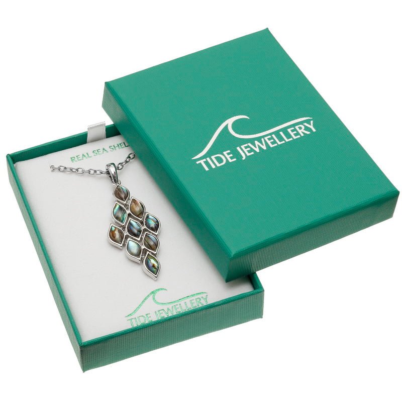 Natural Articulated Diamond Paua Shell Necklace - Tide Jewellery from thetraditionalgiftshop.com