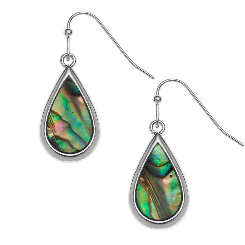 Natural Teardrop Paua Shell Earrings - Tide Jewellery from thetraditionalgiftshop.com