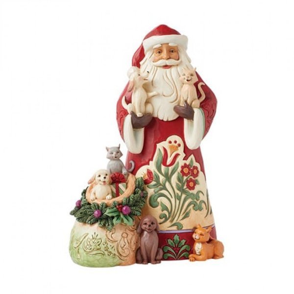 Paws and Claus (Santa with Pets Cats & Dogs Figurine) - Heartwood Creek by Jim Shore from thetraditionalgiftshop.com