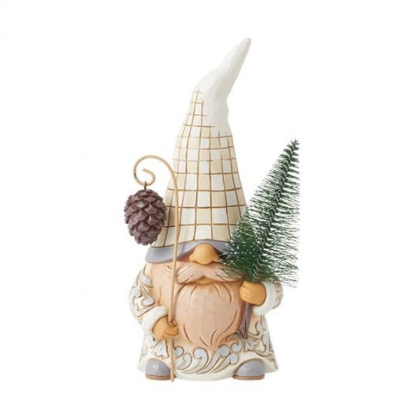 Perfect Pinecone (White Woodland Gnome with Tree) - Heartwood Creek by Jim Shore from thetraditionalgiftshop.com
