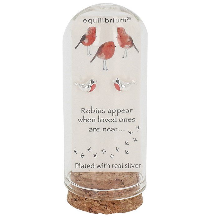 Robin Silver Plated Earrings - Captured With Love - Equilibrium Jewellery from thetraditionalgiftshop.com