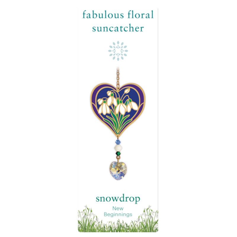 Snowdrop (New Beginnings) Flower Suncatcher - Wild Things Crystal from thetraditionalgiftshop.com