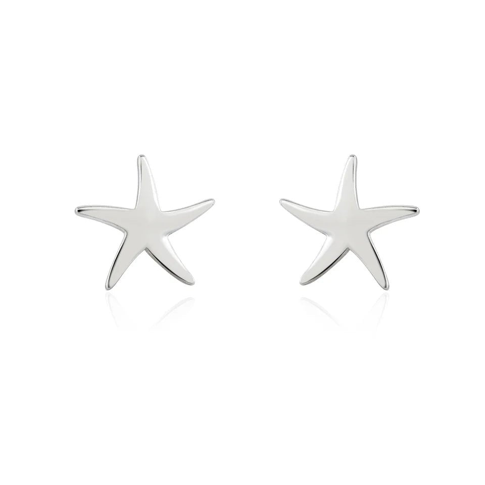 Starfish Stud Earrings (Silver Plated) - Coral & Mint from thetraditionalgiftshop.com