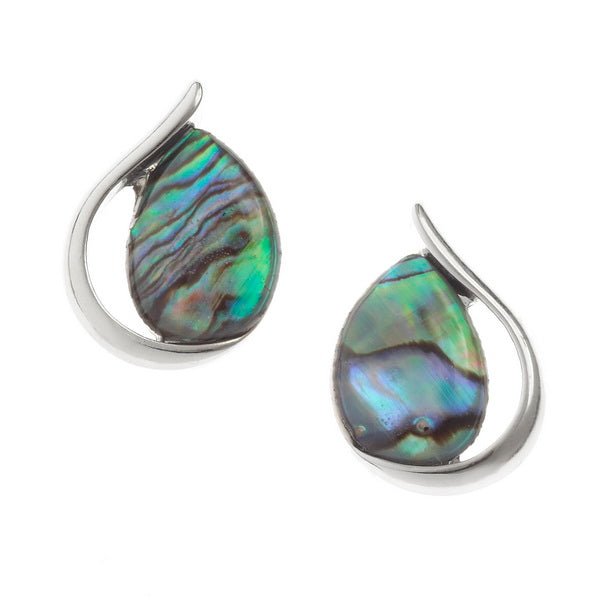 Tear Drop Loop Paua Shell Stud Earrings - Tide Jewellery from thetraditionalgiftshop.com