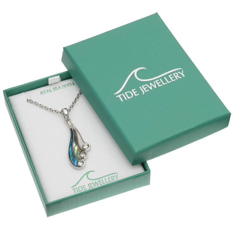 Three Colour Swish Paua Shell Necklace - Tide Jewellery from thetraditionalgiftshop.com