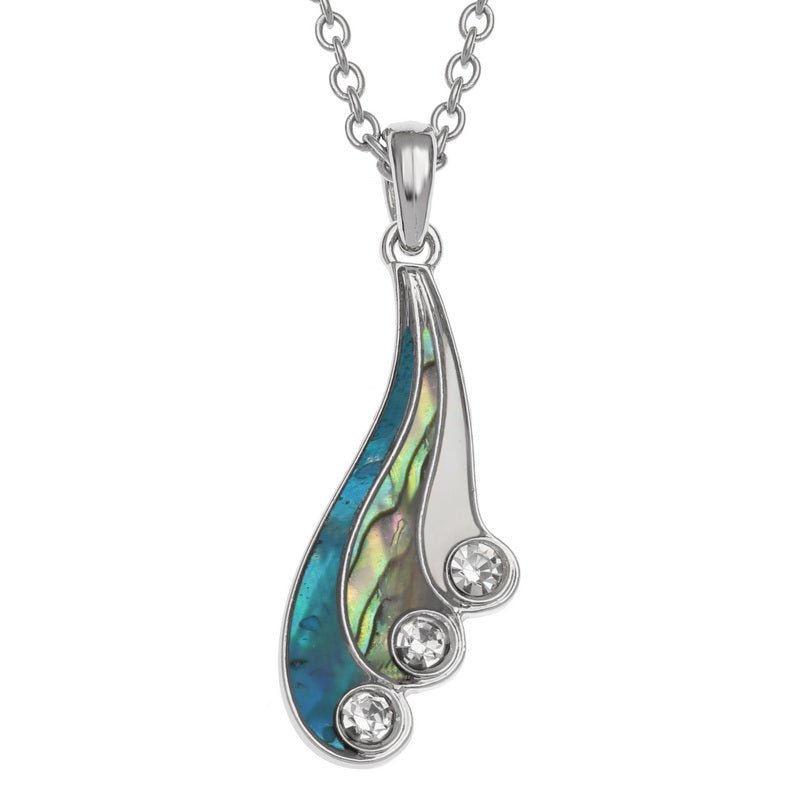 Three Colour Swish Paua Shell Necklace - Tide Jewellery from thetraditionalgiftshop.com