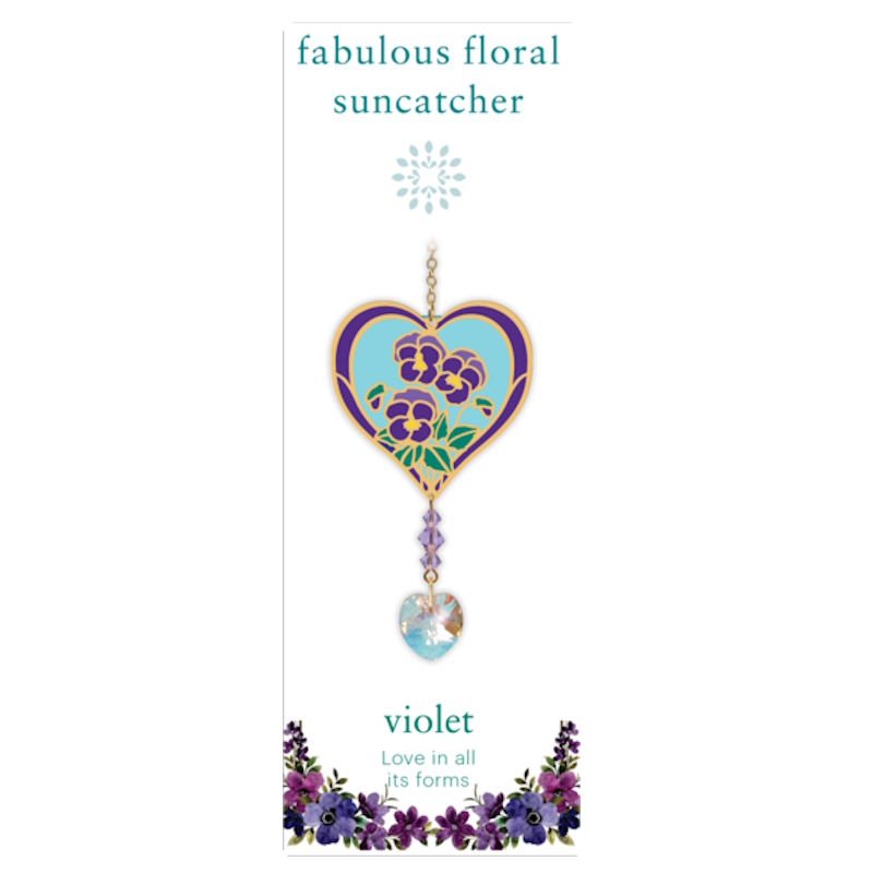 Violet (All You Need is Love) Flower Suncatcher - Wild Things Crystal from thetraditionalgiftshop.com