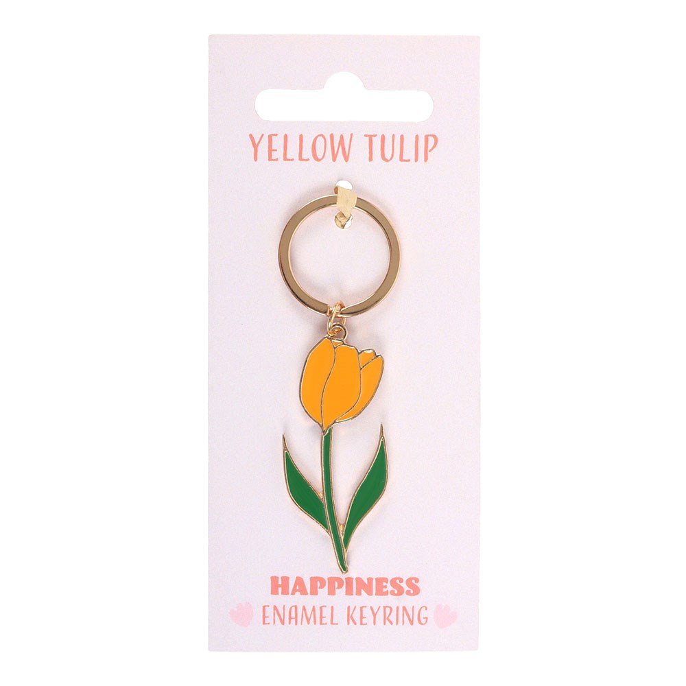 Yellow Tulip Happiness Keyring - Jones Home & Gift from thetraditionalgiftshop.com
