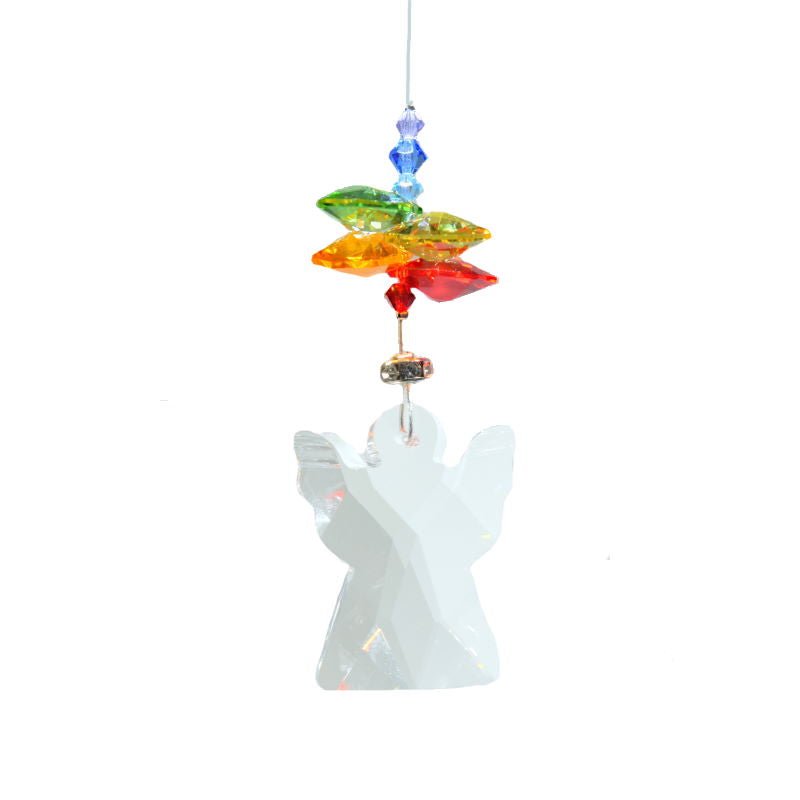 Angels in my Window (Rainbow) Crystal Suncatcher - Wild Things Crystal from thetraditionalgiftshop.com