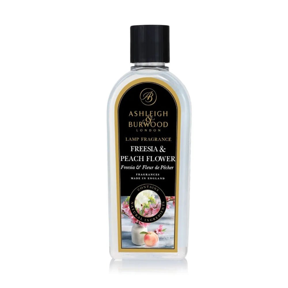 Ashleigh & Burwood Freesia & Peach Flower Fragrance Lamp Oil (500ml) - Ashleigh & Burwood Fragrance Lamps from thetraditionalgiftshop.com