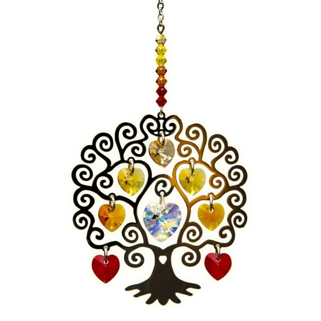 Autumn Tree of Life Crystal Suncatcher