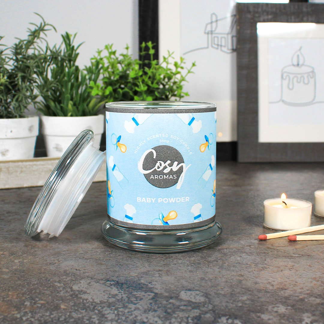 Baby Powder 2 Wick Jar Candle - Cosy Candles from thetraditionalgiftshop.com