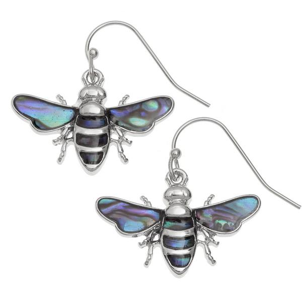 Bee Paua Shell Hook Earrings - Tide Jewellery from thetraditionalgiftshop.com