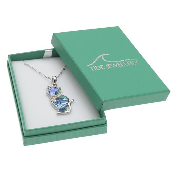 Cat Paua Shell Necklace - Tide Jewellery from thetraditionalgiftshop.com