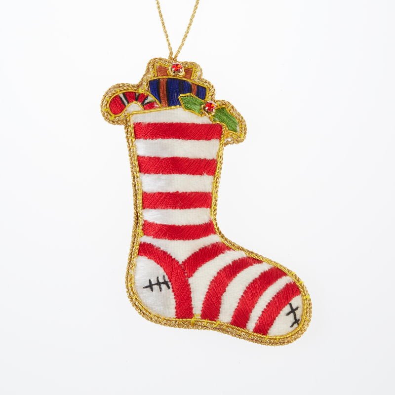 Christmas Stocking Zari Decoration - Zari Decorations from thetraditionalgiftshop.com