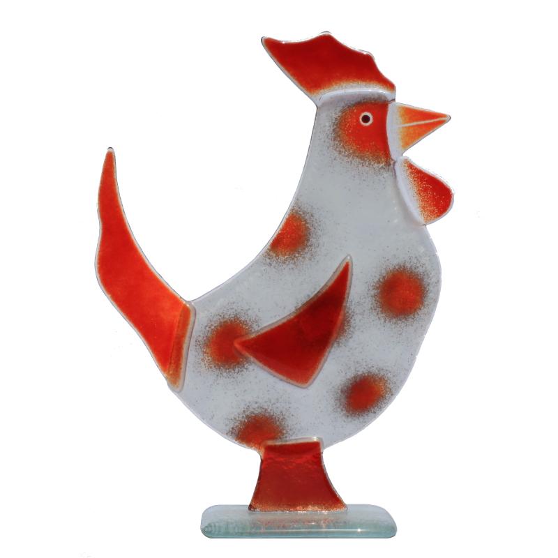 Cockerel Fused Glass Ornament
