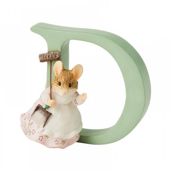 "D" Hunca Munca Sweeping Alphabet Letter - Beatrix Potter from thetraditionalgiftshop.com