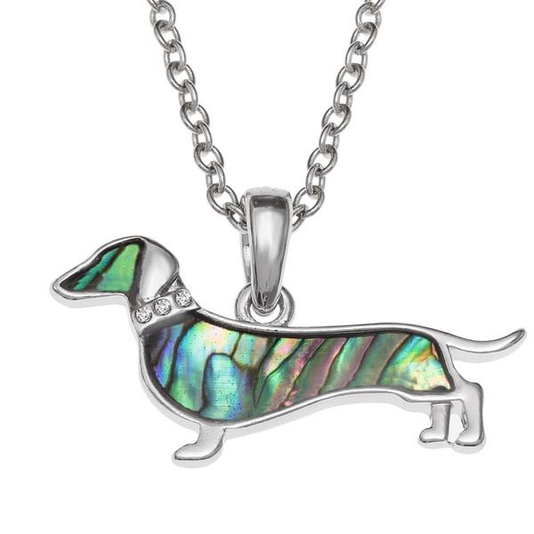Dachshund Paua Shell Necklace