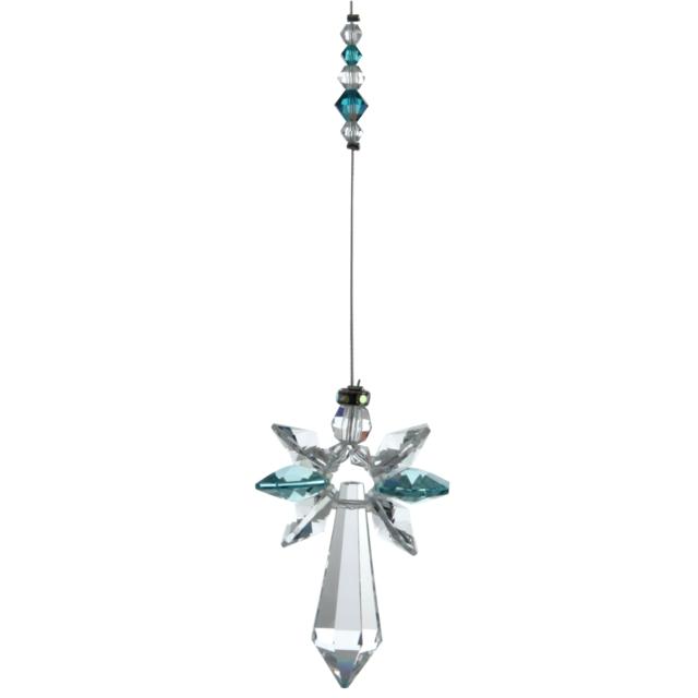 December Birthstone Crystal Guardian Angel - Blue Zircon (Large)